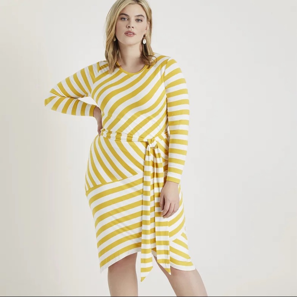 ELOQUII Striped Body Con Dress NWT